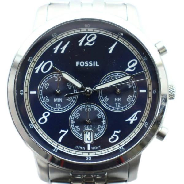 フォッシル FOSSIL FS6025 腕時計 ウォッチ クォーツ 青文字盤 クロノグラフ カレンダ...