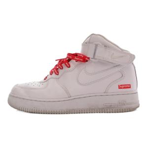 ナイキ NIKE Supreme シュプリーム エア フォース 1 ミッド スニーカー レザー 25.5cm 白 ホワイト FZ8784 /UO メンズ