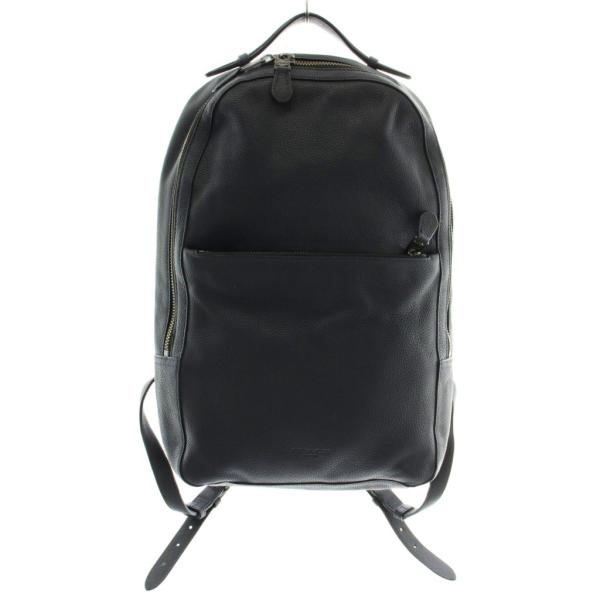 コーチ COACH メトロポリタン リュックサック バックパック デイパック レザー ロゴ 紺 ネイ...