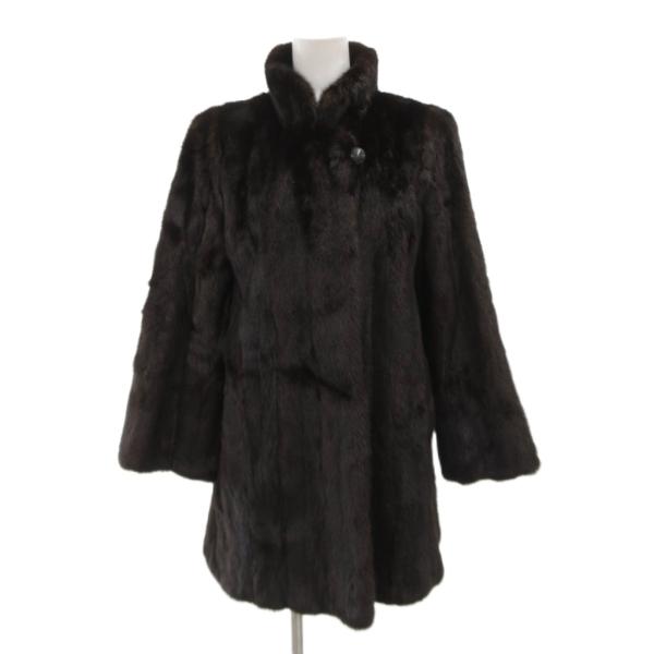 カルヴェン CARVEN carven furs ミンクファー コート 毛皮 ミドル 9 茶 ブラウ...