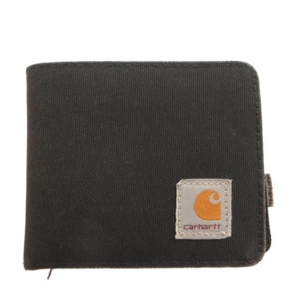 カーハート carhartt 二つ折り財布 ウォレット 小銭入れあり キャンバス ロゴ 黒 ブラック...