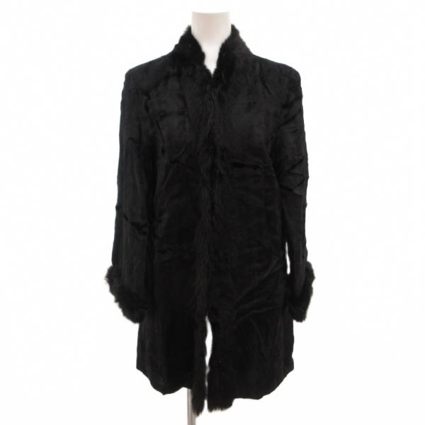 Pansy TOKYO ファーコート ラビットファー 毛皮 ミドル丈 黒 ブラック /JS ■GY1...