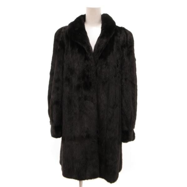 サガミンク SAGA MINK 銀サガ ファーコート ミンク ミディアム 毛皮 F ダークブラウン ...