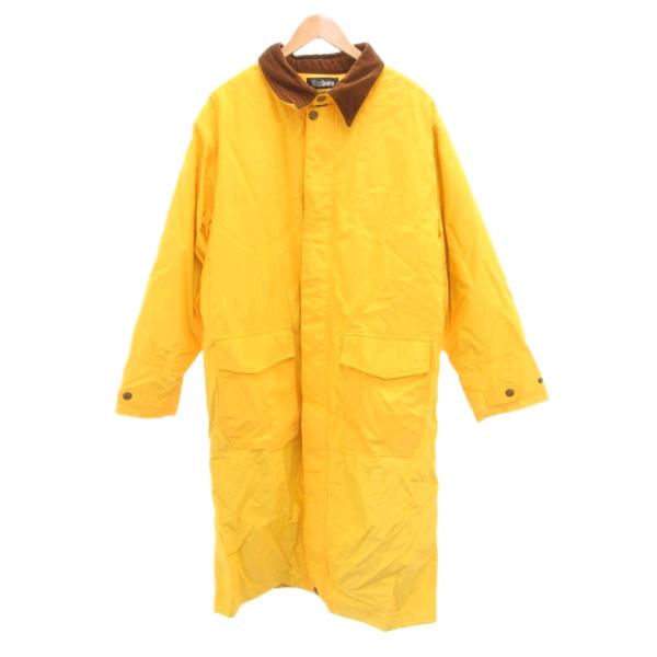 マルボロ Marboro ステンカラーコート 襟コーデュロイ 切替 F 黄 イエロー /JS ■GY...