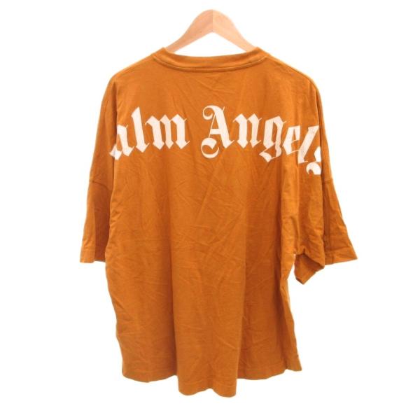 パームエンジェルス PALM ANGELS Tシャツ 半袖 バックプリント ロゴ L 茶 ブラウン ...
