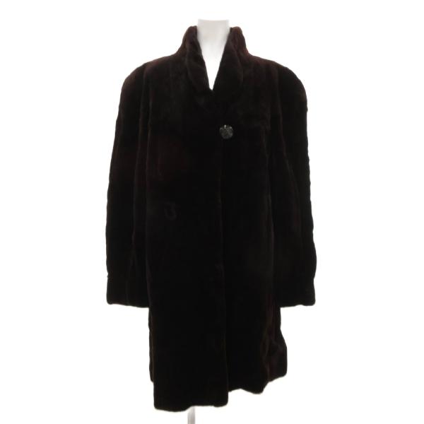 サガミンク SAGA MINK 銀サガ ファーコート シェアードミンク ロング F 茶 ブラウン /...