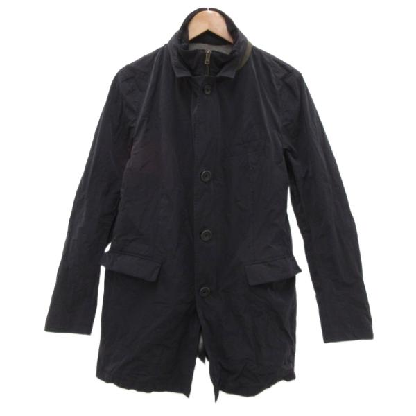 ヘルノ HERNO スタンドカラーコート ジャケット ジップアップ レイヤードデザイン 48 紺 ネ...