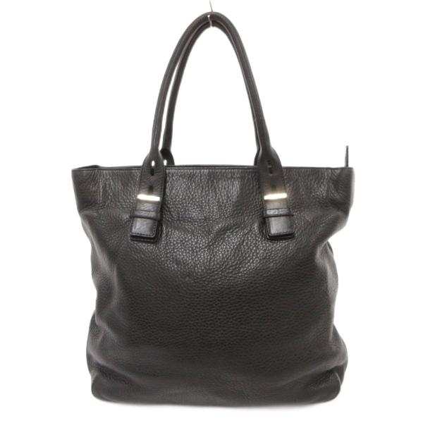 ヒロフ HIROFU トートバッグ シボ革 レザー 型押しロゴ 黒 ブラック /JS ■GY11 メ...