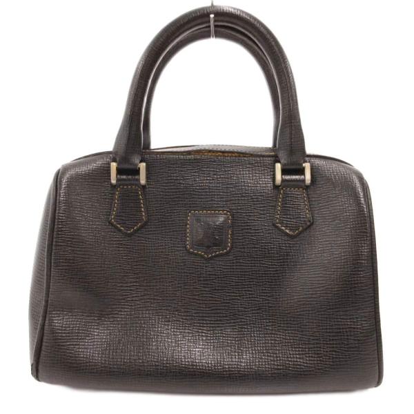 セリーヌ CELINE オールドセリーヌ ミニ ボストンバッグ ハンドバッグ マカダム 型押し レザ...