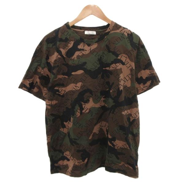 ヴァレンティノ ヴァレンチノ  VALENTINO Tシャツ 半袖 カモフラ 迷彩柄 ロゴ 総柄 M...
