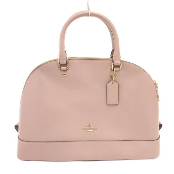 コーチ COACH F37218 ハンドバッグ レザー 革 ロゴ ピンクベージュ /JS ■GY18