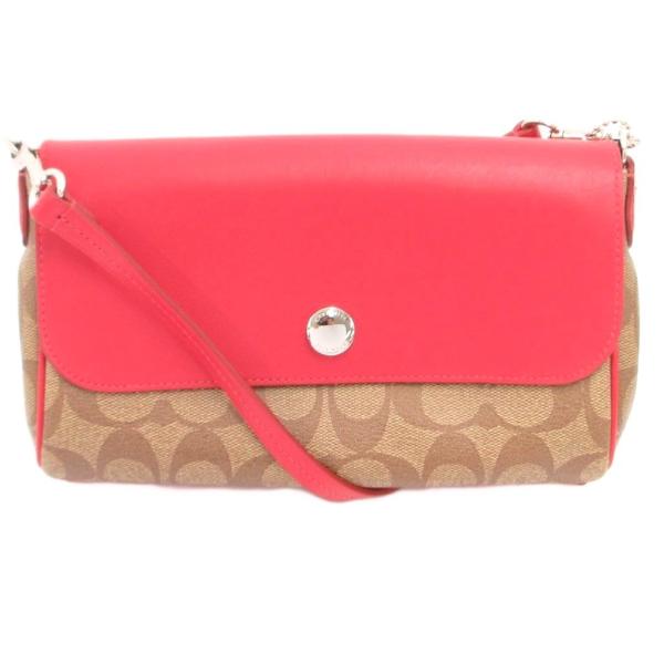 コーチ COACH F59534 ショルダーバッグ シグネチャー柄 レザー 革 リバーシブルフラップ...