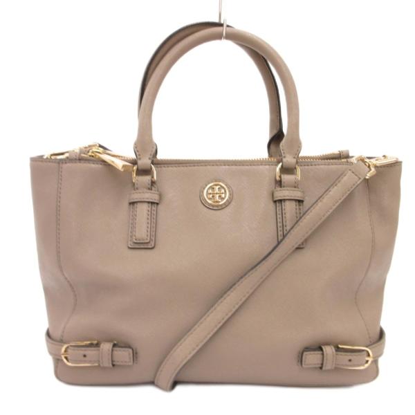 トリーバーチ TORY BURCH 2way ハンドバッグ ショルダー PVC ロゴ グレー /JS...