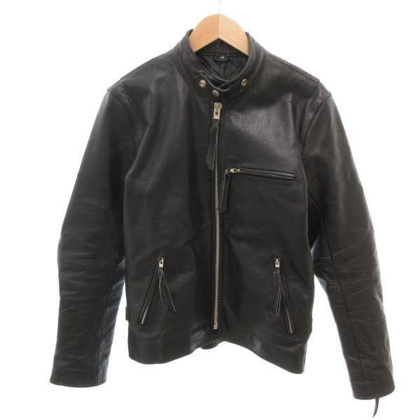 フリーダム Freedom レザージャケット ライダース バッファロー シングル 38 黒 ブラック...