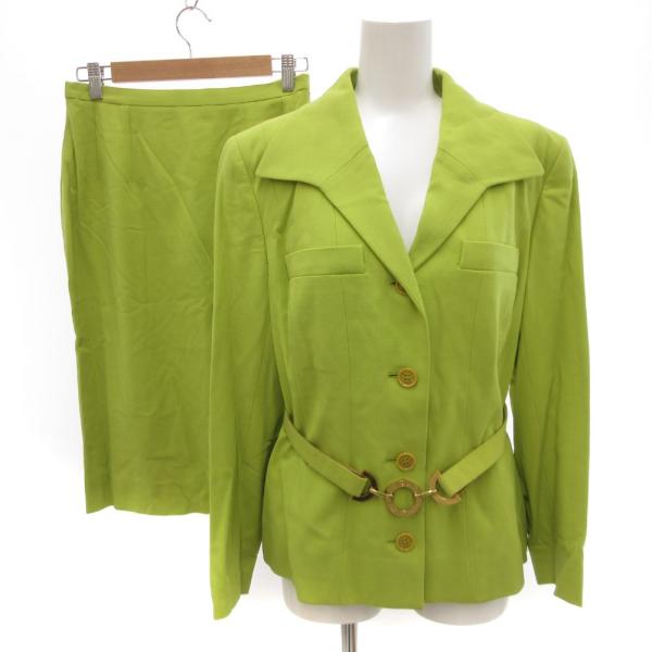 セリーヌ CELINE カラースーツ セットアップ テーラード オープンカラージャケット スカート ...