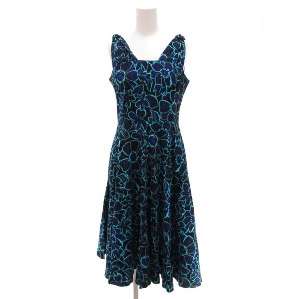 イヴサンローラン YVES SAINT LAURENT ノースリーブワンピース ミモレ ロング 花柄...