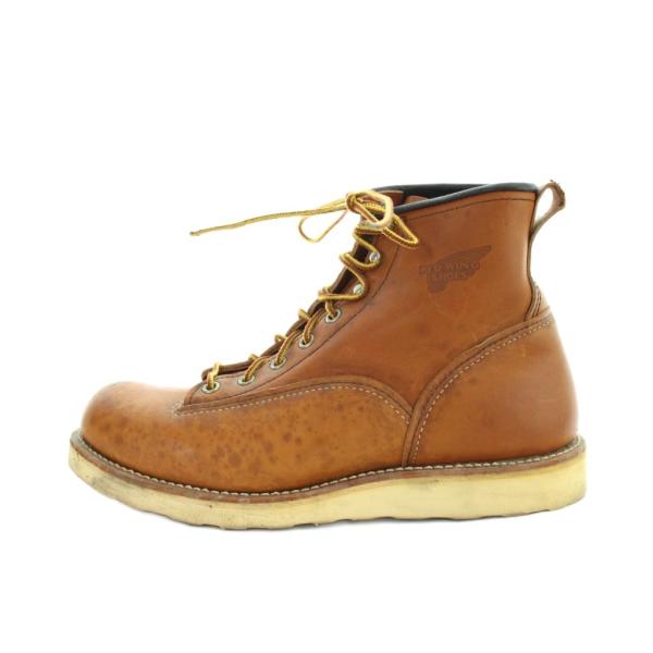 レッドウィング REDWING 2904 ラインマンブーツ ショート レザー ロゴ US8 26cm...