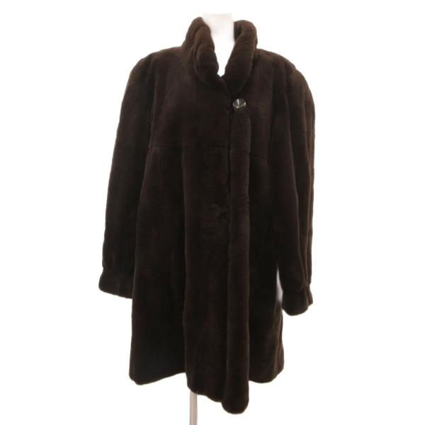 サガミンク SAGA MINK 銀サガ ファーコート シェアードミンク 毛皮 ロング 茶 ブラウン ...