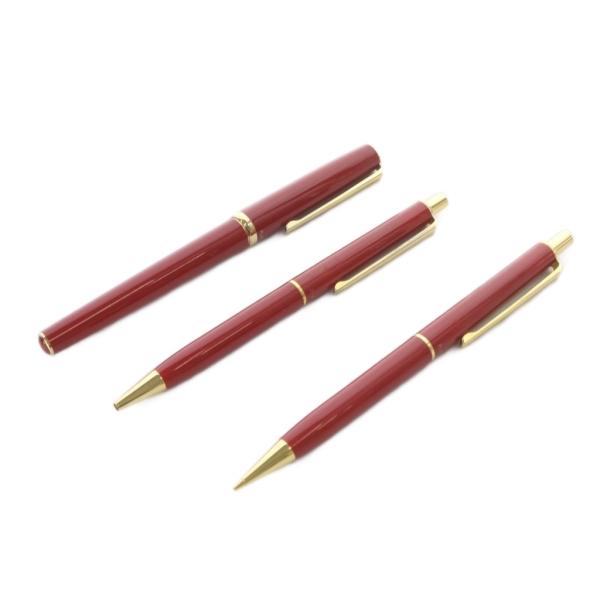 パイロット PILOT 文房具 万年筆 ボールペン シャーペン 3点セット レザーケース付き 赤 レ...