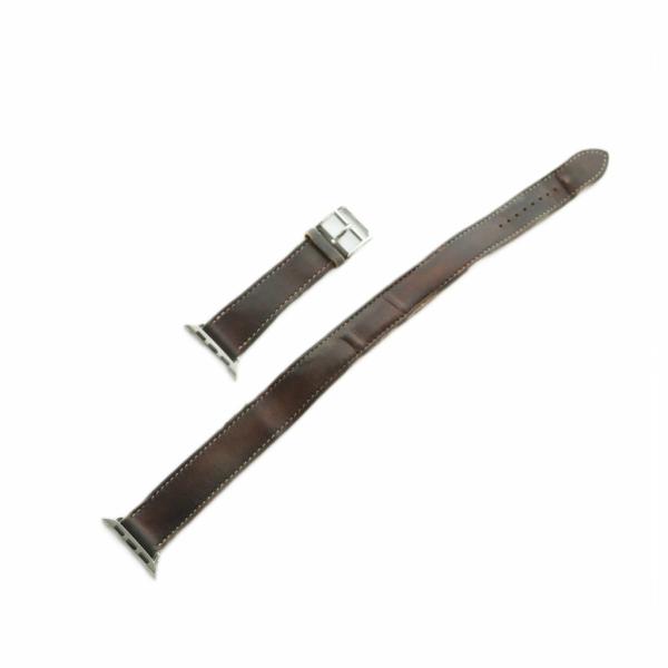 エルメス HERMES ドゥブルトゥール Apple Watch用 バンド レザー 茶 /MI ■O...