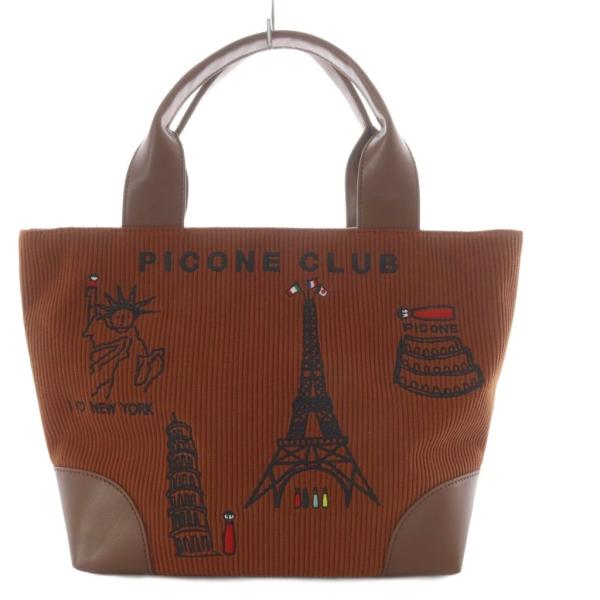 未使用品 ピッコーネ PICONE CLUB トートバッグ 刺繍 ブラウン /YO27 ■GY18 ...