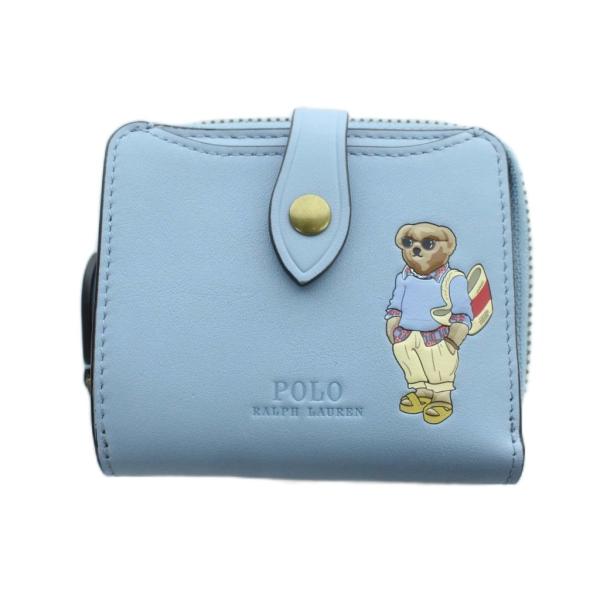 ポロ ラルフローレン POLO RALPH LAUREN 二つ折り財布 ウォレット レザー ポロベア...
