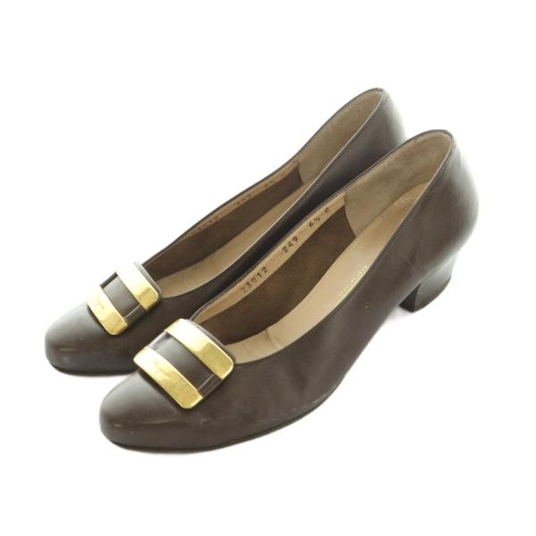 サルヴァトーレフェラガモ Salvatore Ferragamo パンプス ラウンドトゥ チャンキー...