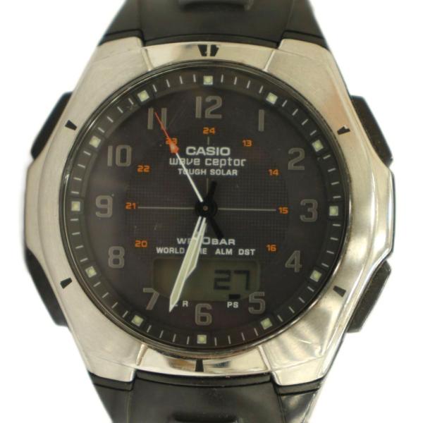 カシオ CASIO WVA-620 ウェーブセプター 腕時計 ウォッチ ソーラー アナデジ ロゴ シ...