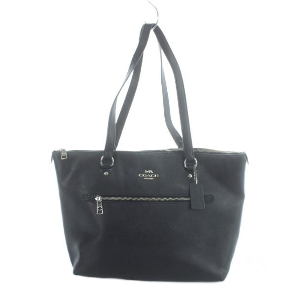 コーチ COACH F79608 ギャラリー トートバッグ ハンド レザー ロゴ 黒 ブラック ■G...