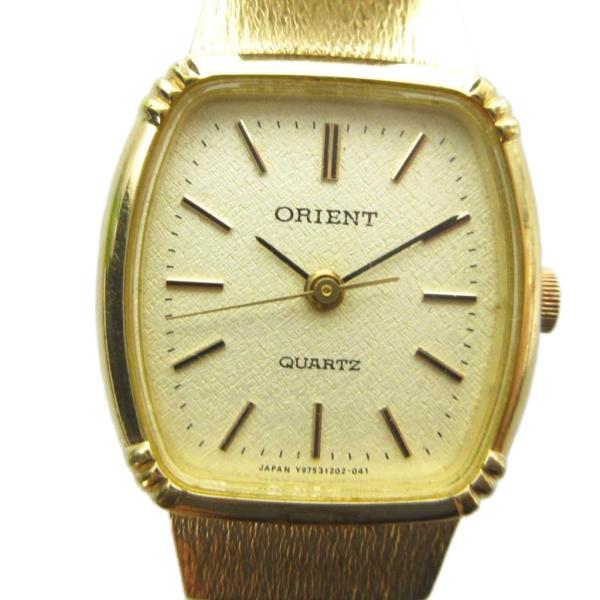 オリエント ORIENT ジャンク品 Y975420-20 腕時計 ウォッチ クォーツ ゴールド色 ...