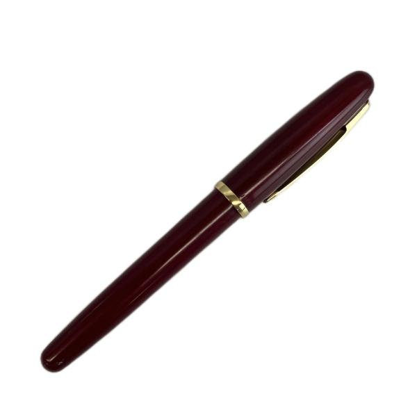 プラチナ PLATINUM ジャンク品 万年筆 文房具 筆記用具 中字 ロゴ ボルドー ゴールド色 ...