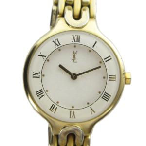 イヴサンローラン YVES SAINT LAURENT 5421-H08061Y 腕時計 ウォッチ クォーツ 白文字盤 ローマン ゴールド色 ■GY18 /MQ レディース
