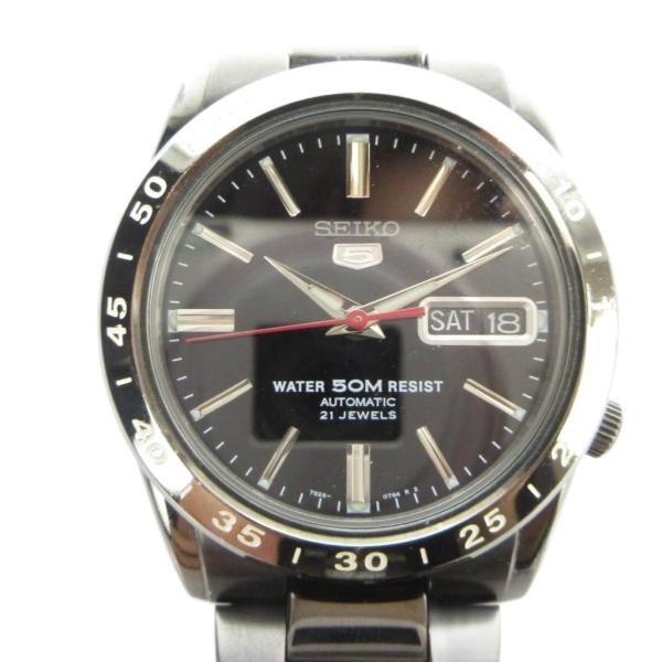 セイコー SEIKO 5 ファイブ 7S26-0210 腕時計 ウォッチ 自動巻き 黒文字盤 カレン...
