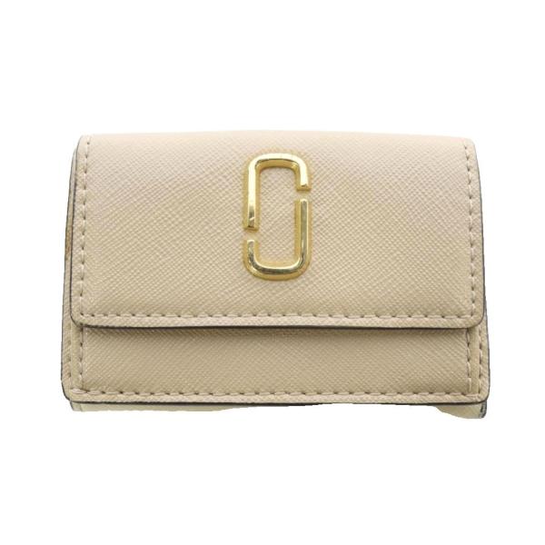 マークジェイコブス MARC JACOBS スナップショット 三つ折財布 PVC ロゴ ベージュ /...