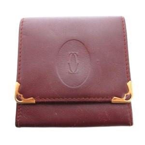 カルティエ Cartier マストライン 小銭入れ コインケース ウォレット レザー ロゴ ボルドー /FF ■GY18 レディース