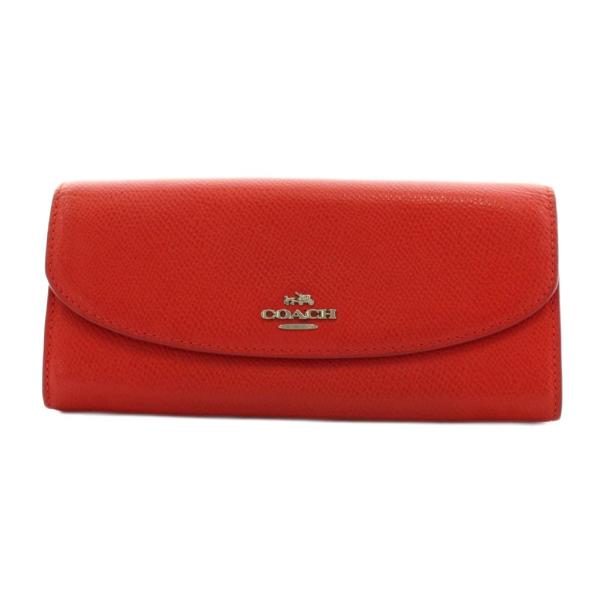 コーチ COACH シグネチャー 長財布 小銭入れ ロゴ PVCレザー 赤 レッド F52628 /...