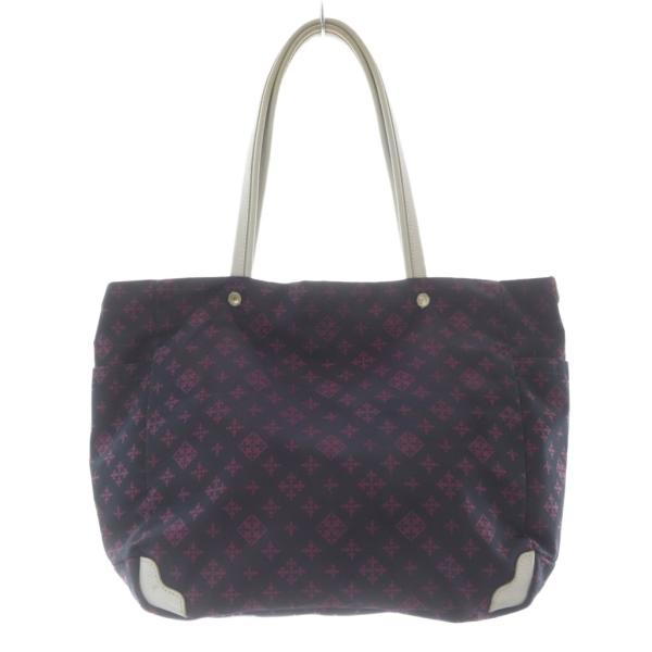 ラシット RUSSET トートバッグ ナイロン レザー 総柄 ハンドバッグ 紺 ネイビー 紫 パープ...