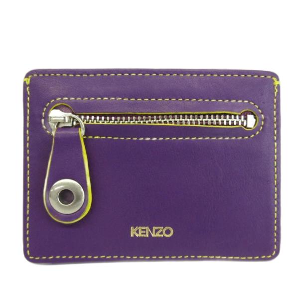 ケンゾー KENZO カードケース パスケース 小銭入れ コインケース 牛革 レザー ジャンピングタ...
