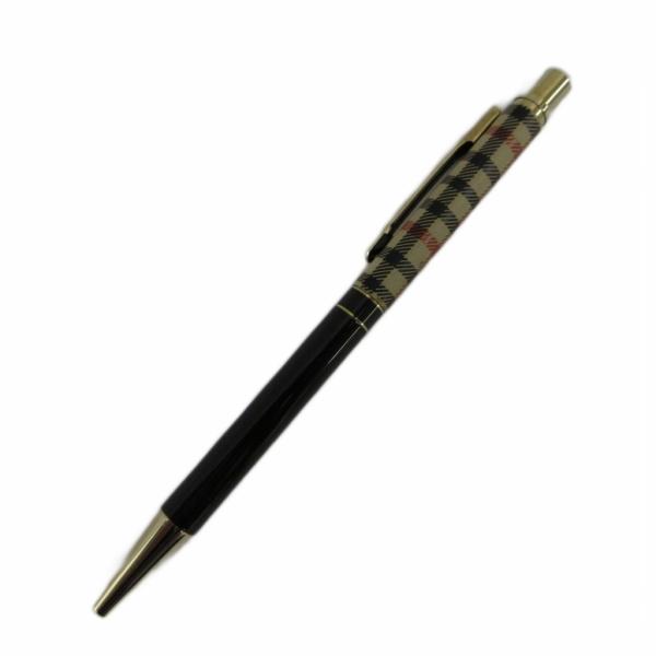 ダックス DAKS ハウスチェックカラー ボールペン 文房具 筆記用具 ノック式 ロゴ 黒 ブラック...
