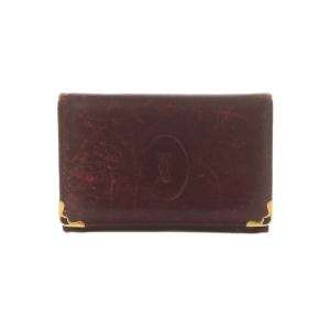 カルティエ Cartier カードケース レザー マストライン ワインレッド /MI ■GY11 レディース