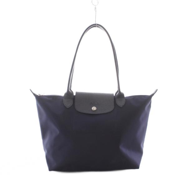 ロンシャン LONGCHAMP ル プリアージュ トートバッグ ネイビー 無地 フラップ付き スナッ...