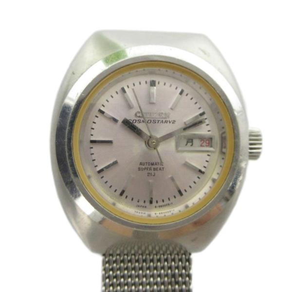 シチズン CITIZEN 4-660013 腕時計 ウォッチ 自動巻き カレンダー付き シルバー色 ...