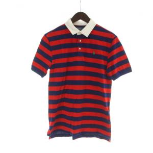 ポロ バイ ラルフローレン Polo by Ralph Lauren ポロシャツ カットソー 半袖 ボーダー柄 L 14-16 紺 ネイビー 赤 レッド ■GY18 /MQ
