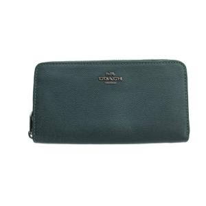 コーチ COACH C3441 長財布 ウォレット レザー ロゴ ラウンドファスナー 緑 グリーン ■GY18 /MQ レディース