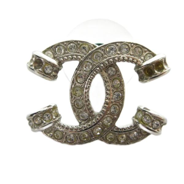 シャネル CHANEL A24V ピアス アクセサリー 両耳用 ココマーク ラインストーン シルバー...