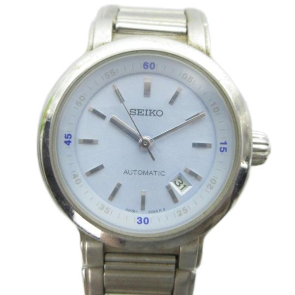 セイコー SEIKO 4208-0A00 腕時計 ウォッチ 自動巻き カレンダー付き シルバー色 ■...