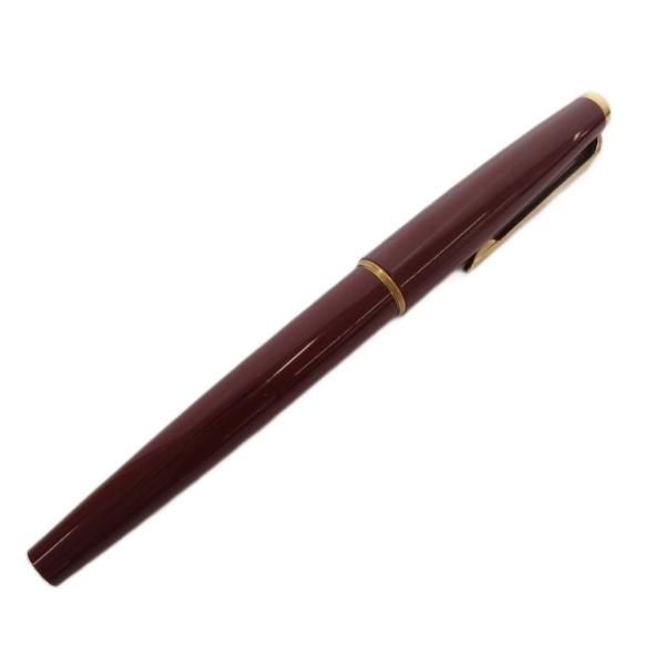 モンブラン MONT BLANC 万年筆 文房具 筆記用具 金色 ゴールドカラー 赤 レッド ロゴ ...