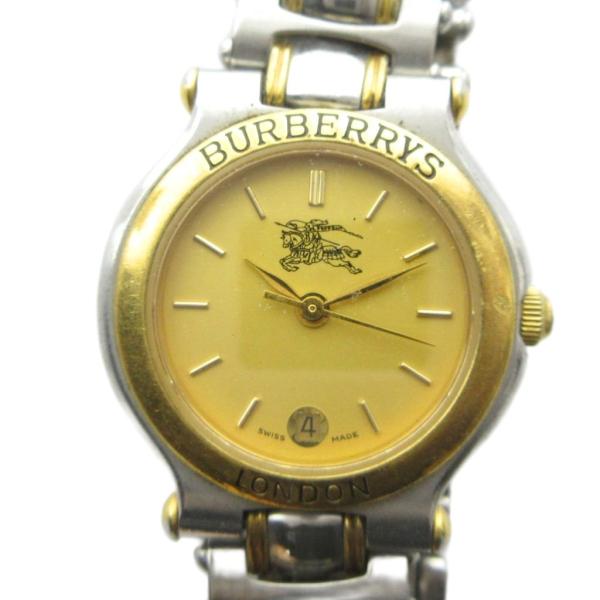 バーバリーズ Burberrys 腕時計 クォーツ ウォッチ カレンダー付き ロゴ シルバー色 ■G...