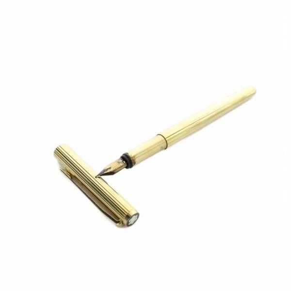モンブラン MONT BLANC 万年筆 筆記用具 文房具 ロゴ 筆記未確認 ゴールド色 ■GY18...