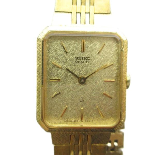 セイコー SEIKO 1400-5540 腕時計 ウォッチ クォーツ スクエア ロゴ ゴールド色 ■...